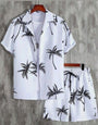 Luna Men Palm Tree Shirt Shorts Set