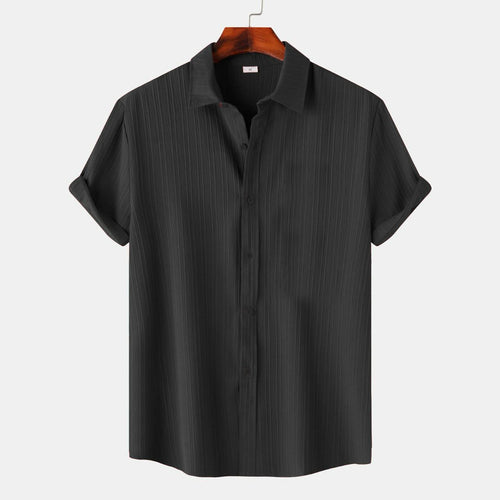 Black Colour Premium Lining Structured Short Sleeve Shirt