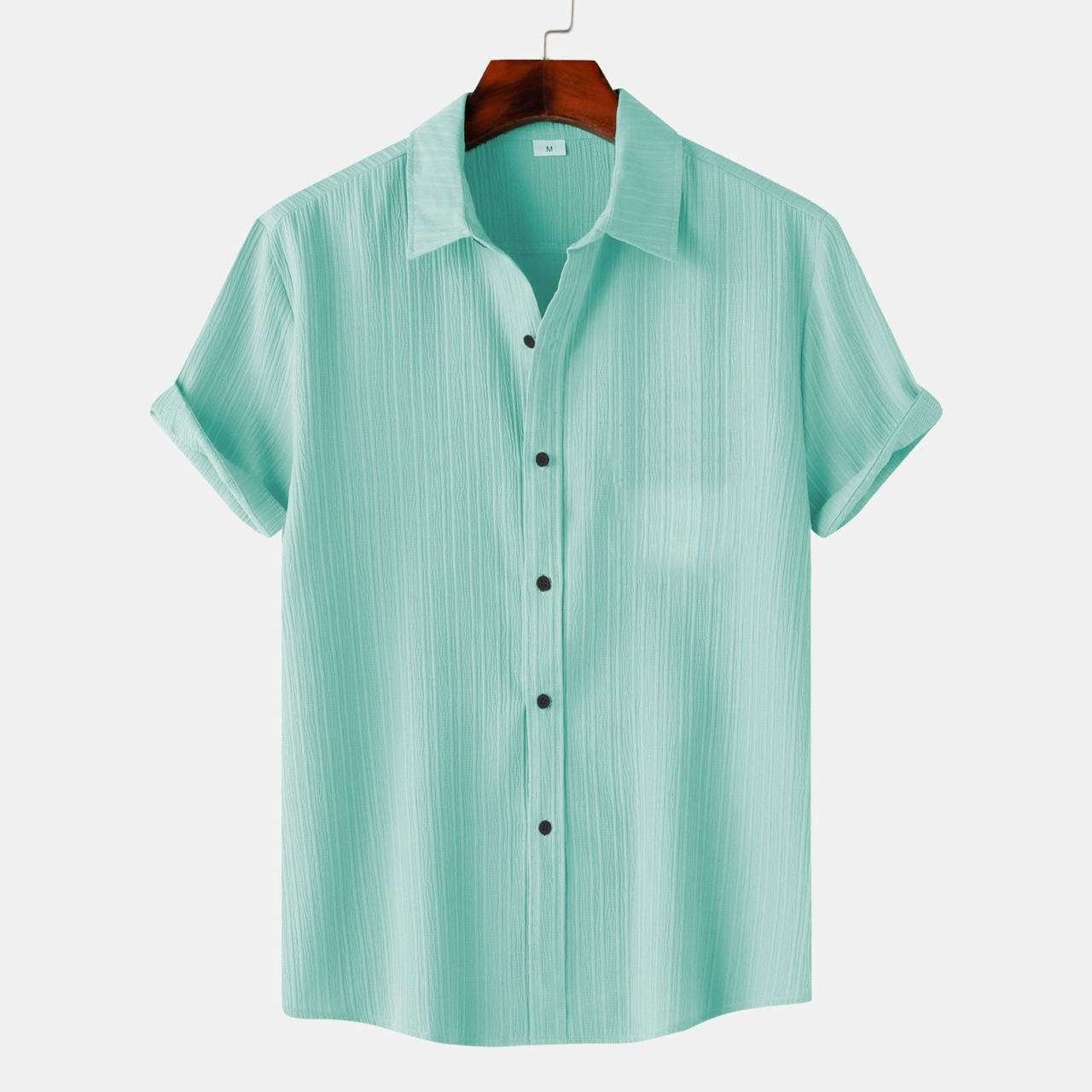 Faded Colour Premium Lining Structured Short Sleeve Shirt