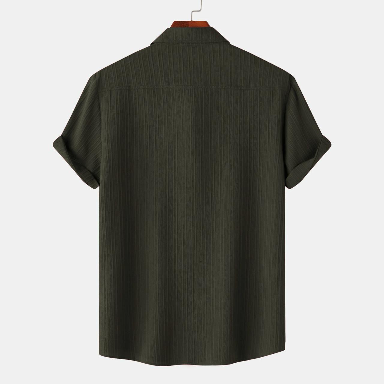 Mehendi Colour Premium Lining Structured Short Sleeve Shirt