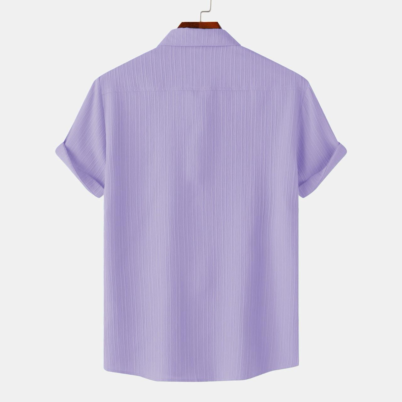 Lavender Colour Premium Lining Structured Short Sleeve Shirt