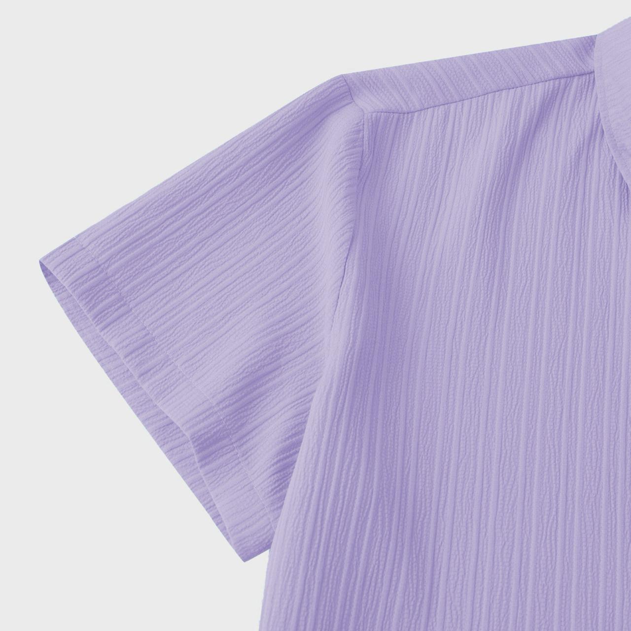 Lavender Colour Premium Lining Structured Short Sleeve Shirt