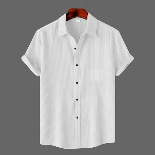 White Colour Premium Lining Structured Short Sleeve Shirt