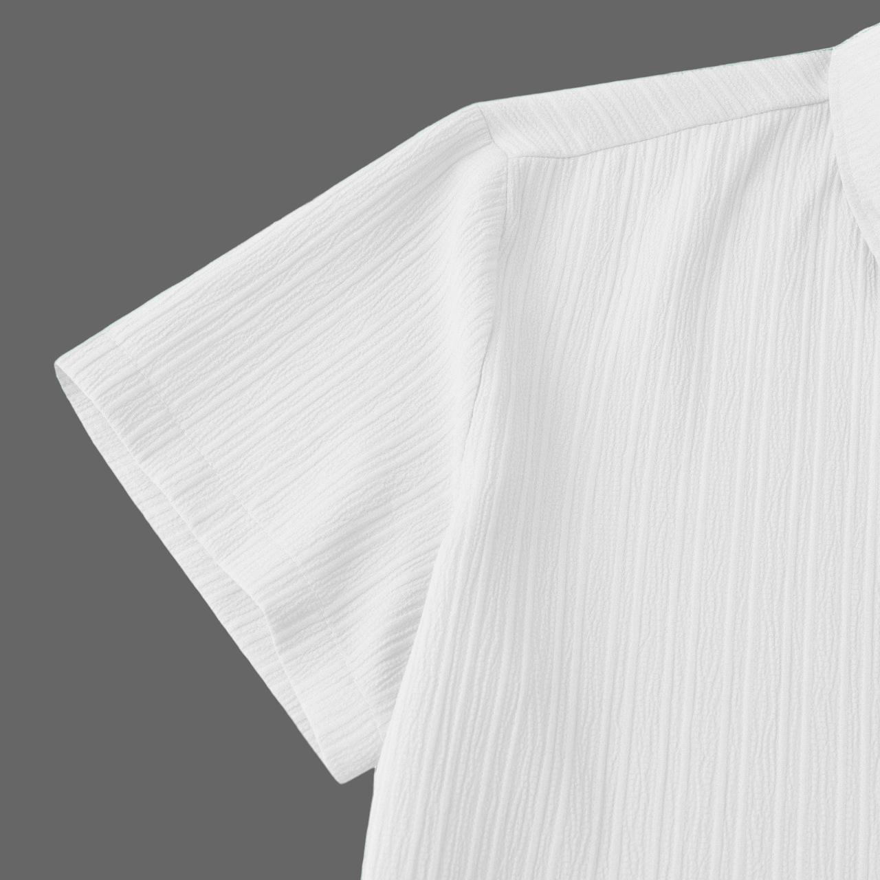 White Colour Premium Lining Structured Short Sleeve Shirt