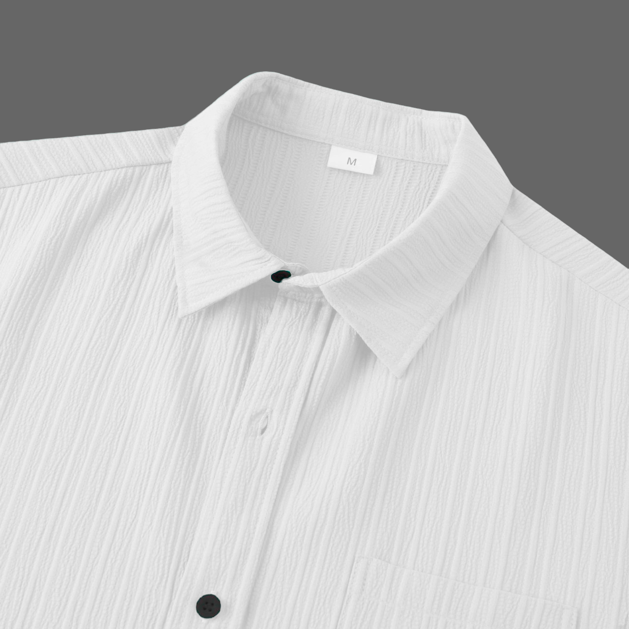 White Colour Premium Lining Structured Short Sleeve Shirt