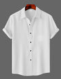 White Colour Premium Lining Structured Short Sleeve Shirt