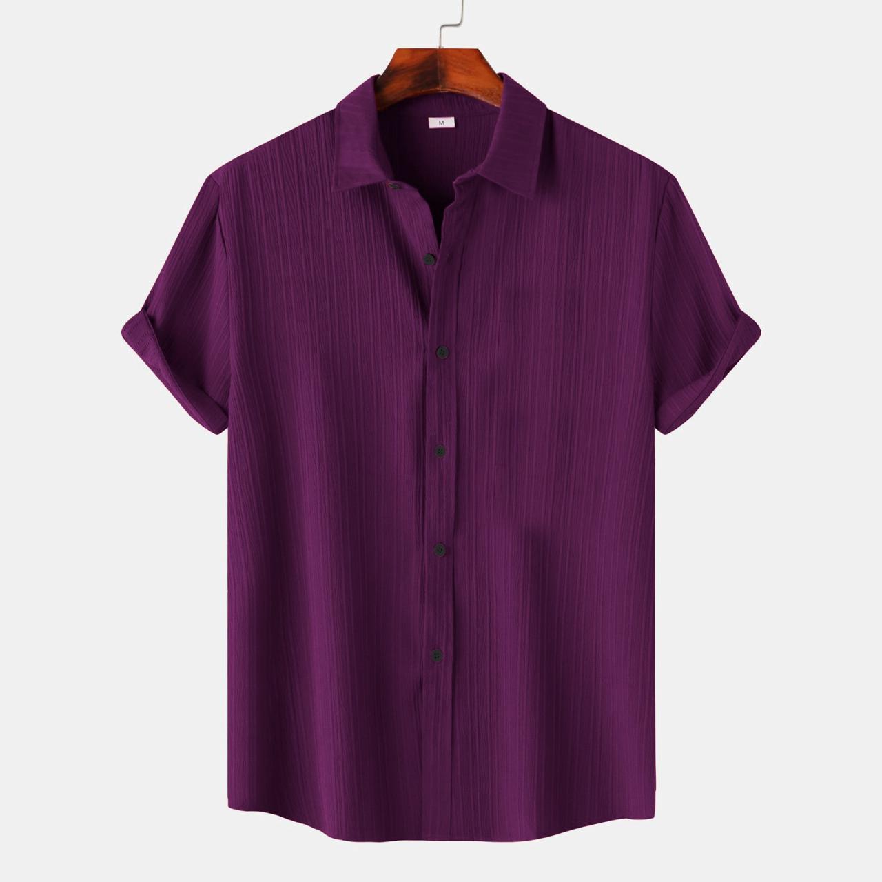 Wine Colour Premium Lining Structured Short Sleeve Shirt