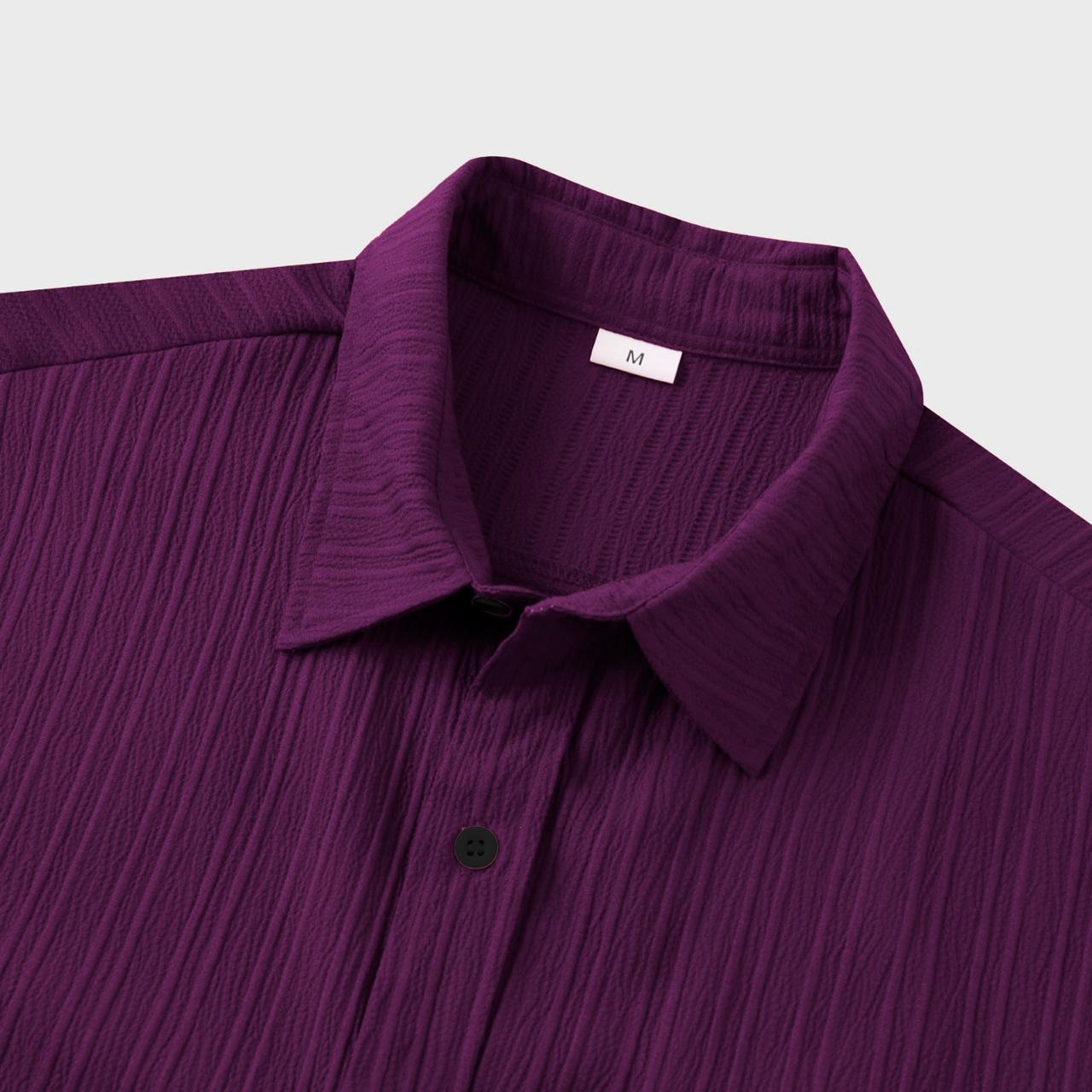Wine Colour Premium Lining Structured Short Sleeve Shirt