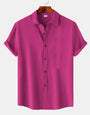 Melon Colour Premium Lining Structured Short Sleeve Shirt
