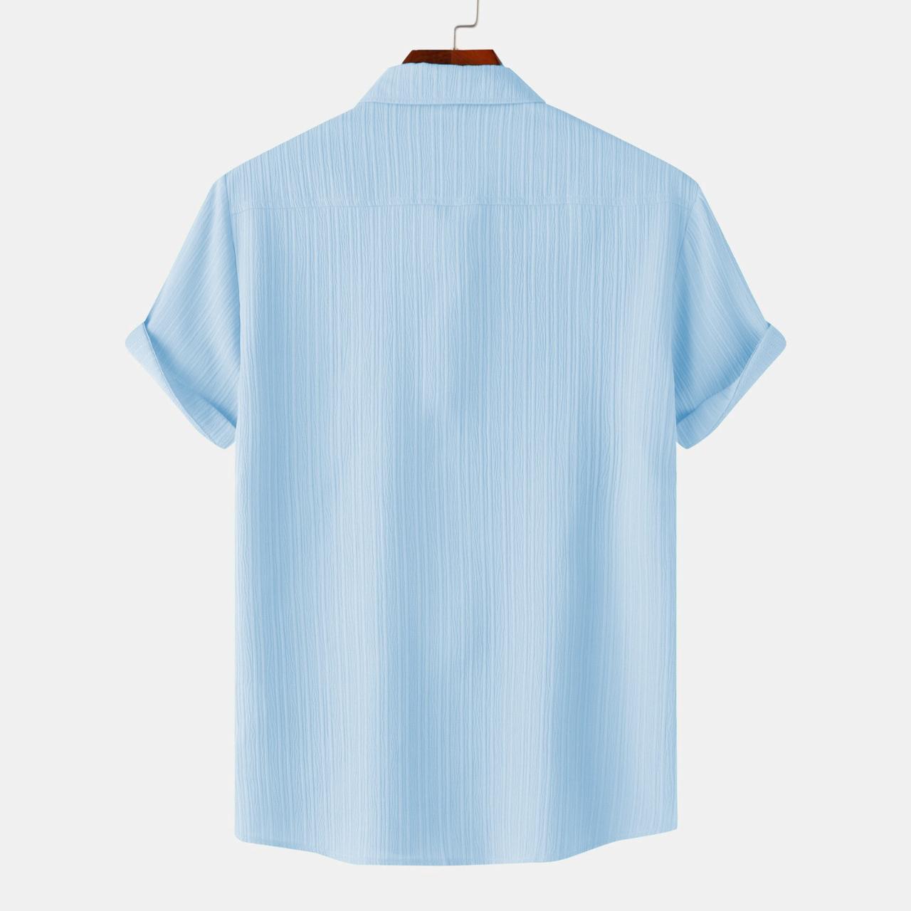 Sky Blue Colour Premium Lining Structured Short Sleeve Shirt